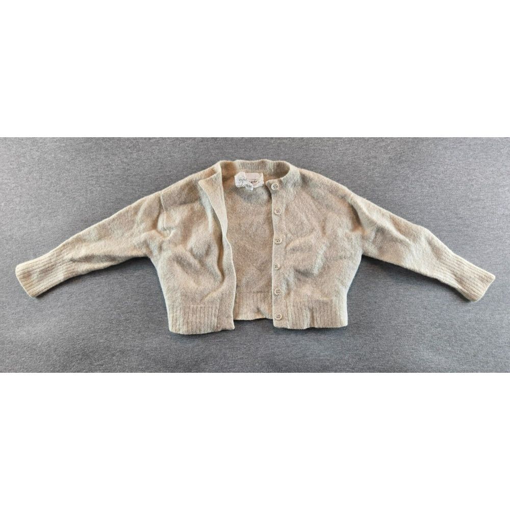 Viktoria & Woods Womens Size 00 Hart Merino Wool Cardigan Cream Cropped Sweater